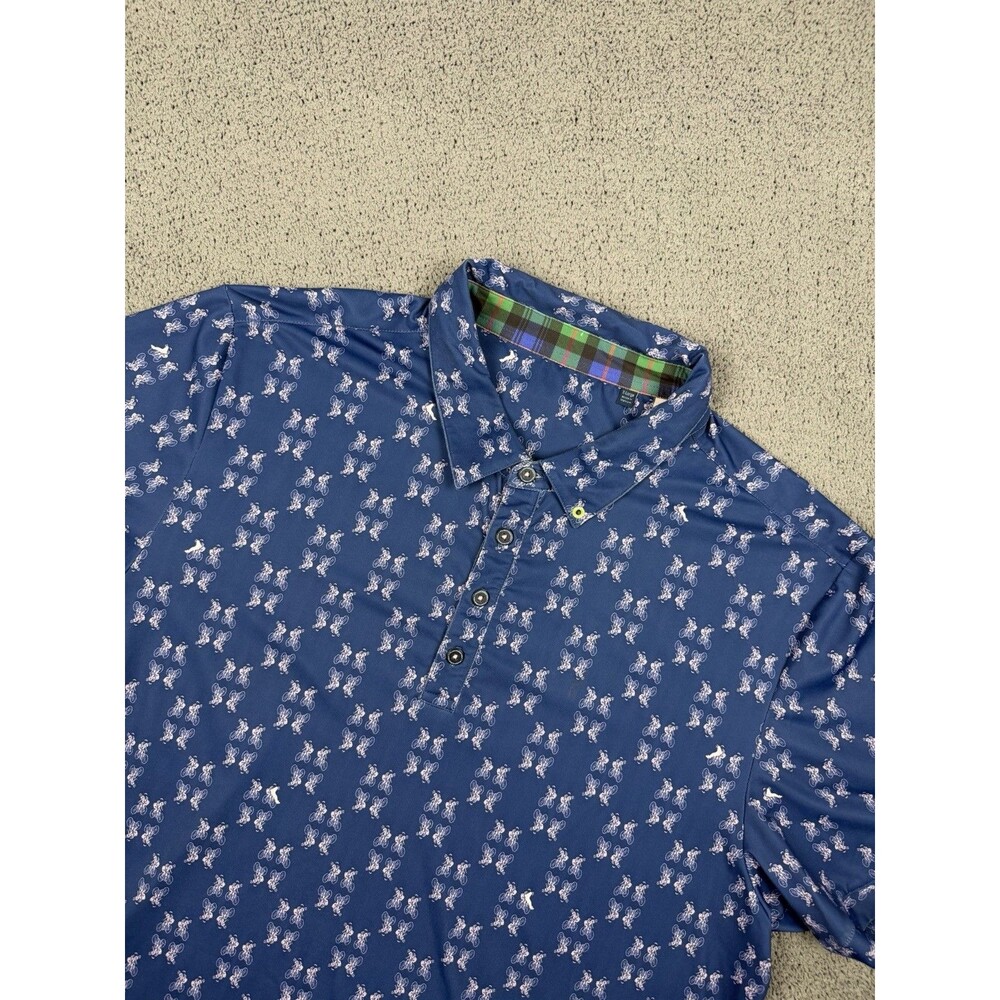 William Murray Polo Shirt Mens XL Bicycle All Over Performance Stretch Golf